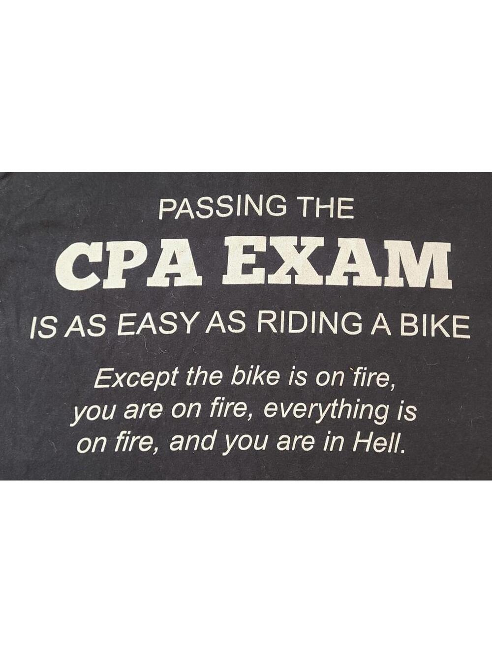 CPA Exam Shirt Mens Sz Medium Black Funny Accounting Certified Public Accountant